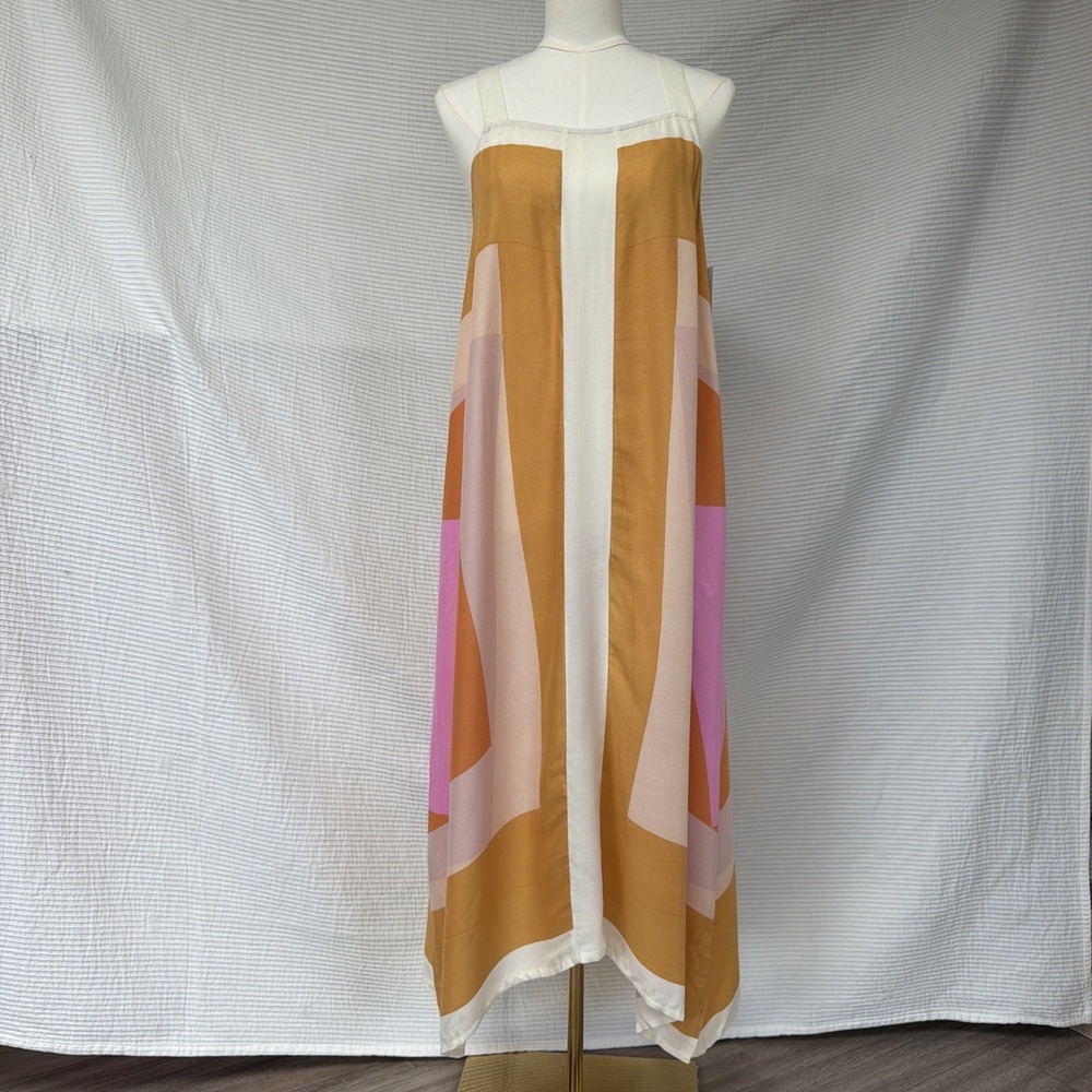 O'Neill Women's Sleeveless Geometric Dress S Orange Cover-up Beach Boho Vacation
